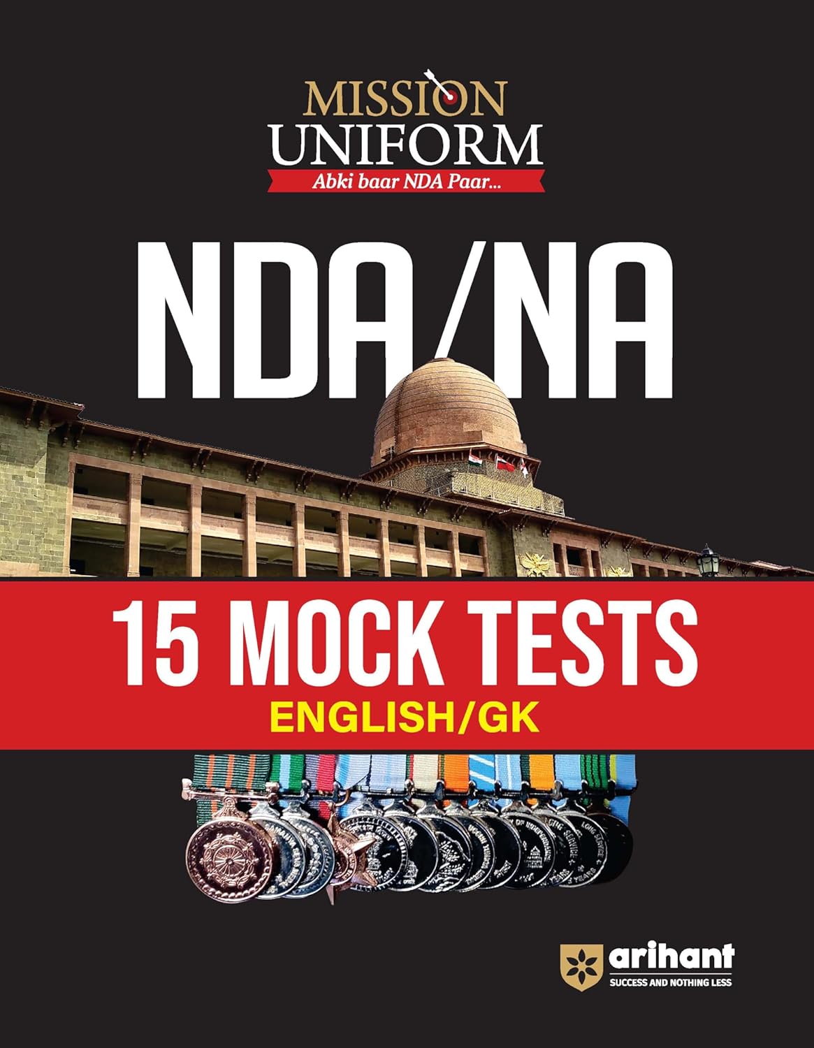  Arihant NDA NA 2024 Exam English and GK 15 Mock Tests Book English Medium Mission Uniform