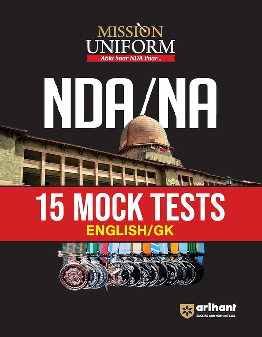  Arihant NDA NA 2024 Exam English and GK 15 Mock Tests Book English Medium Mission Uniform