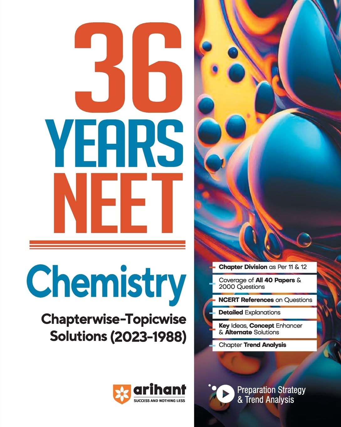Arihant NEET Chemistry 36 Years Solutions Chapterwise Topicwise 2023 to 1988 Book English Medium