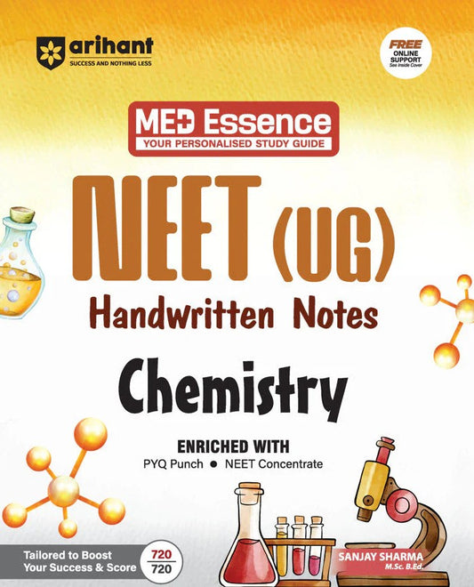 Arihant NEET UG Chemistry Handwritten Notes Med Essence Personalised Study Guide PYQ Punch Exam-Oriented Concepts Quick Revision and NEET Accelerate Free Online Support
