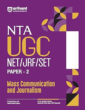 Arihant NTA UGC NET JRF Mass Communication and Journalism Paper 2 Exam Study Guide Updated Syllabus with Latest Solved Papers Book English Medium 