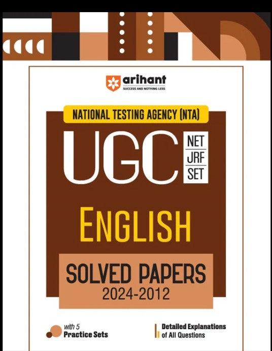 Arihant NTA UGC NET JRF SET English Solved Papers 2024 to 2012 with 5 Practice Sets English Medium