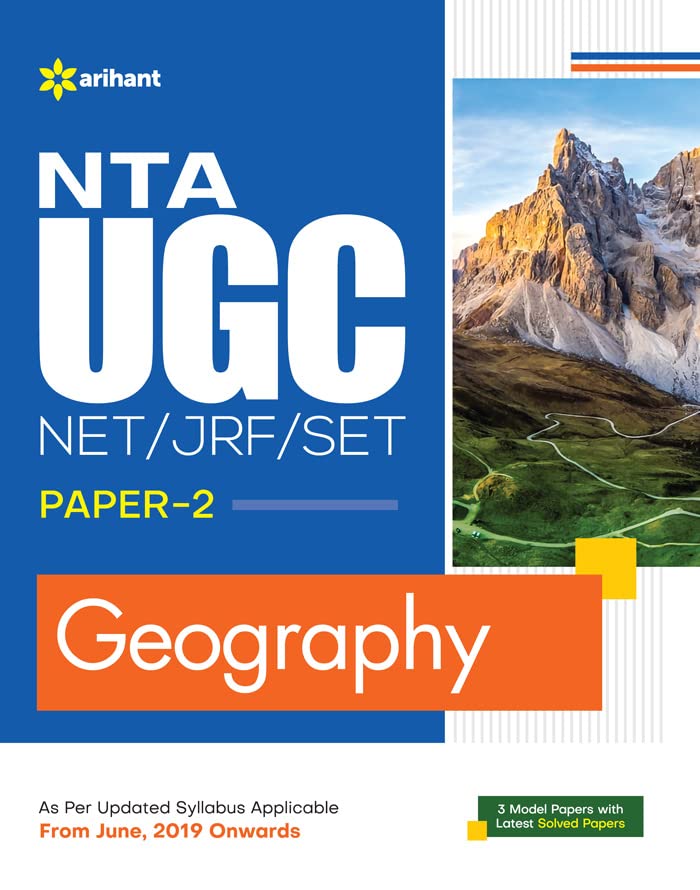 Arihant NTA UGC NET JRF SET Exam Geography Paper 2 Guide With 3 Model Papers and Solved Papers English Medium