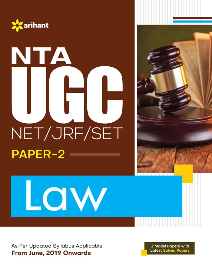 Arihant NTA UGC NET JRF SET Law Paper 2 Study Guide With 3 Model Papers and Latest Solved Papers English Medium