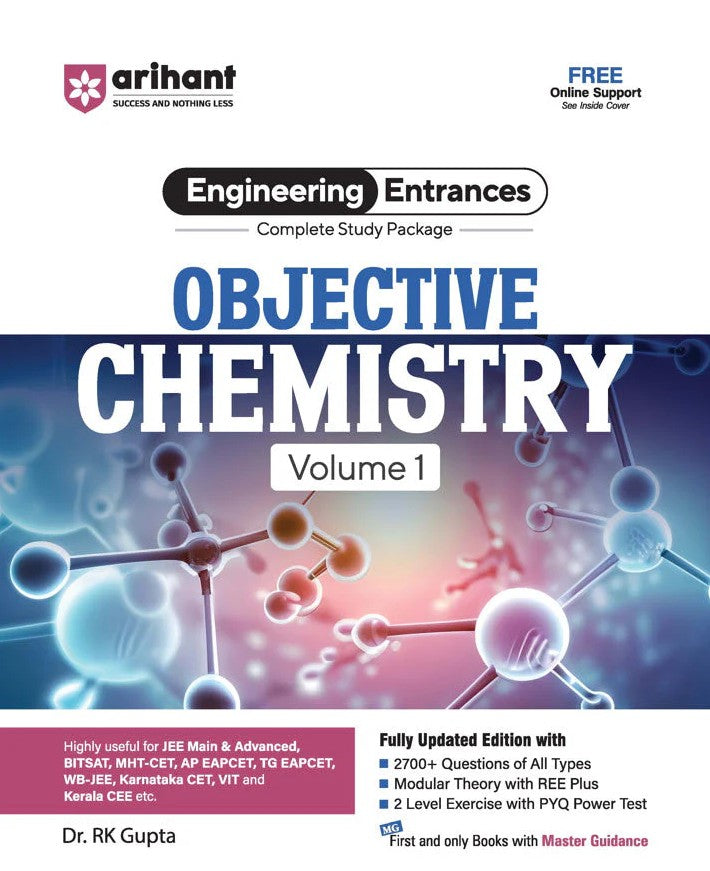 Arihant Objective Chemistry Volume 1 Complete Study Package for JEE and All Engineering Entrances 2700+ Questions of All Types By Dr RK Gupta