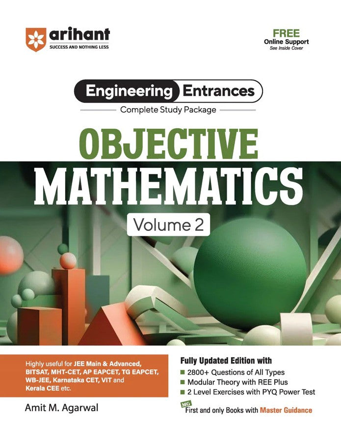 Arihant Objective Mathematics Volume 2 Complete Study Package for JEE and All Engineering Entrances 2800+ Questions of All Types By Dr  Amit M. Agarwal