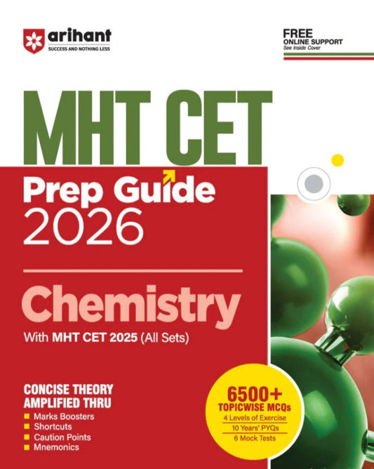 Arihant Prep Guide MHT CET Chemistry 2026 With Solved Paper 2025 All Sets and 7500+ Topicwise MCQs