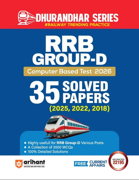Arihant RRB Group D Computer Based Test 2026 35 Solved Papers 2025 2022 2018 100% Detailed Solutions Dhurandhar Series