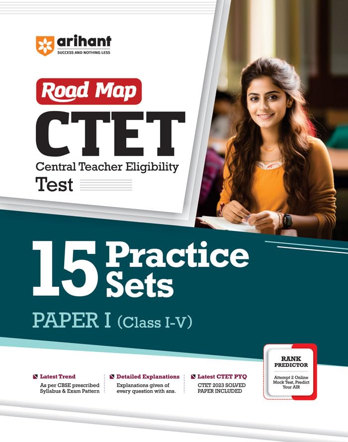 Arihant Road Map CTET Primary Level Class 1 to 5 Paper 1 Exam 15 Practice Sets Book English Medium