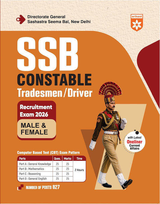 Arihant SSB Constable Tradesmen and Driver 2026 Male and Female Exam Guide With Latest Oneliner Current Affairs English Medium