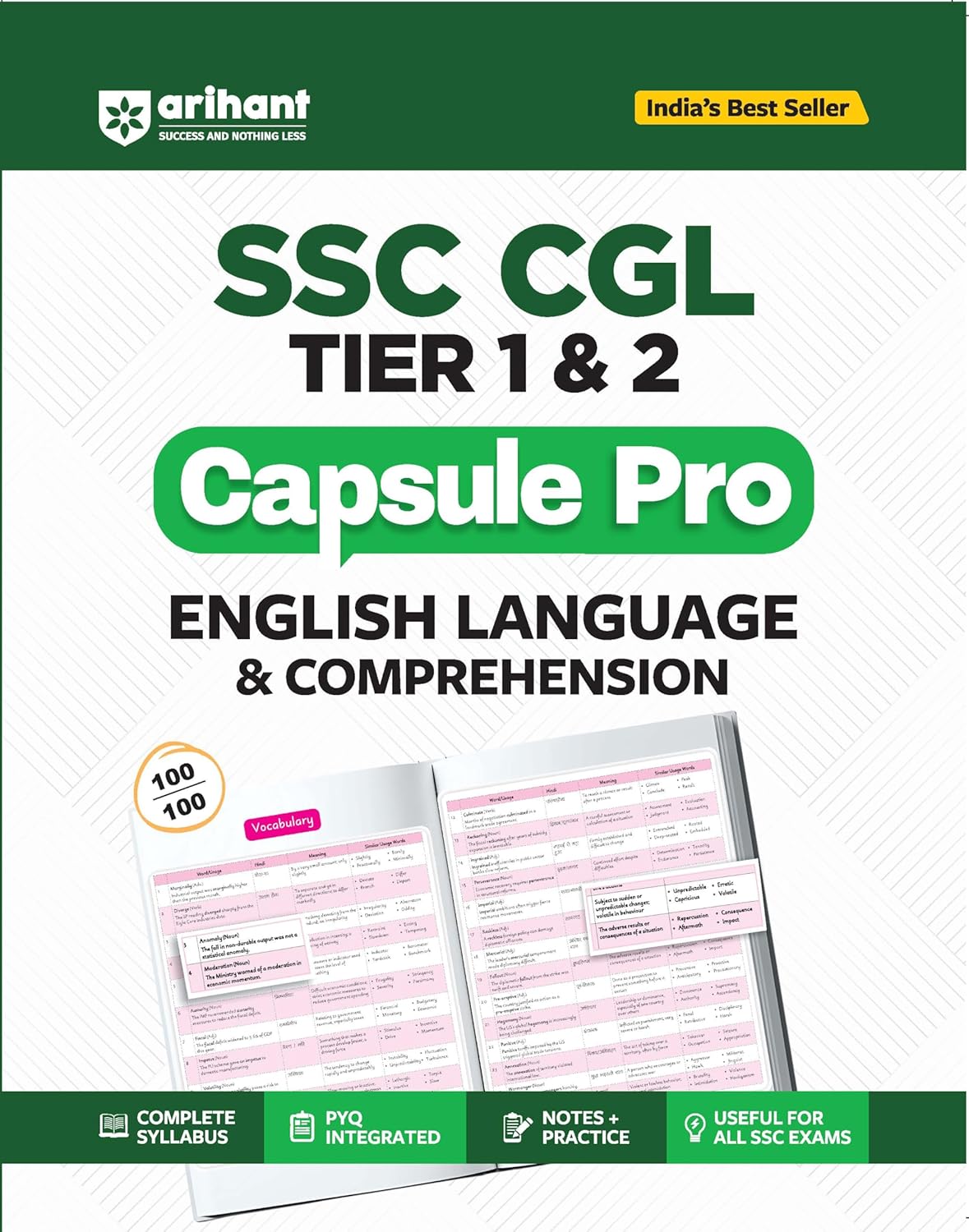 Arihant SSC CGL Tier 1 and 2 English Language and Comprehension Capsule Pro