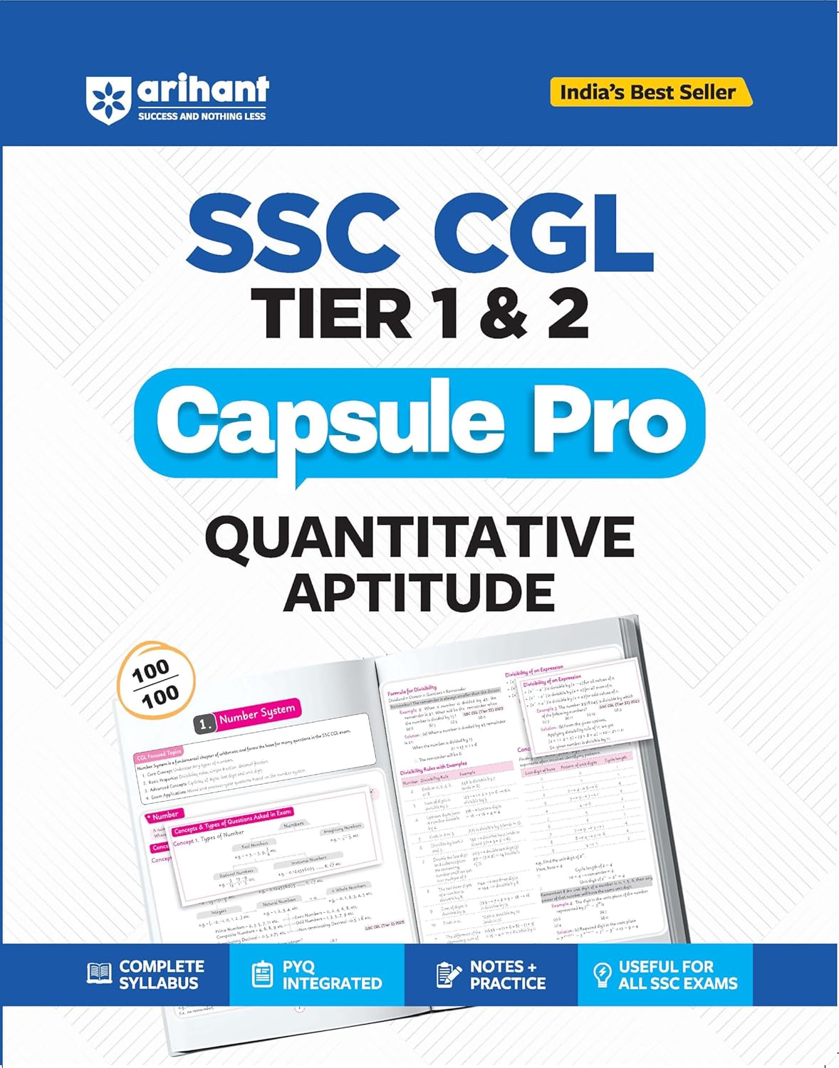 Arihant SSC CGL Tier 1 and 2 Quantitative Aptitude Capsule Pro English Medium