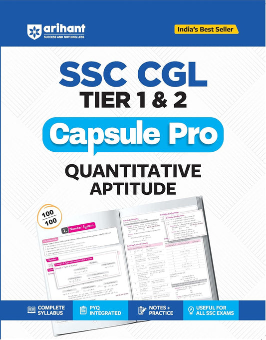Arihant SSC CGL Tier 1 and 2 Quantitative Aptitude Capsule Pro English Medium