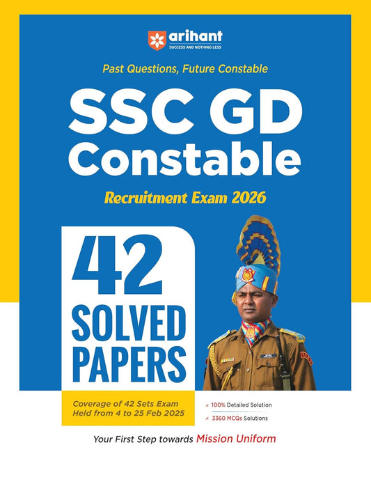 Arihant SSC GD Constable 2026 Recruitment Exam 42 Solved Papers with 3360 MCQs English Medium
