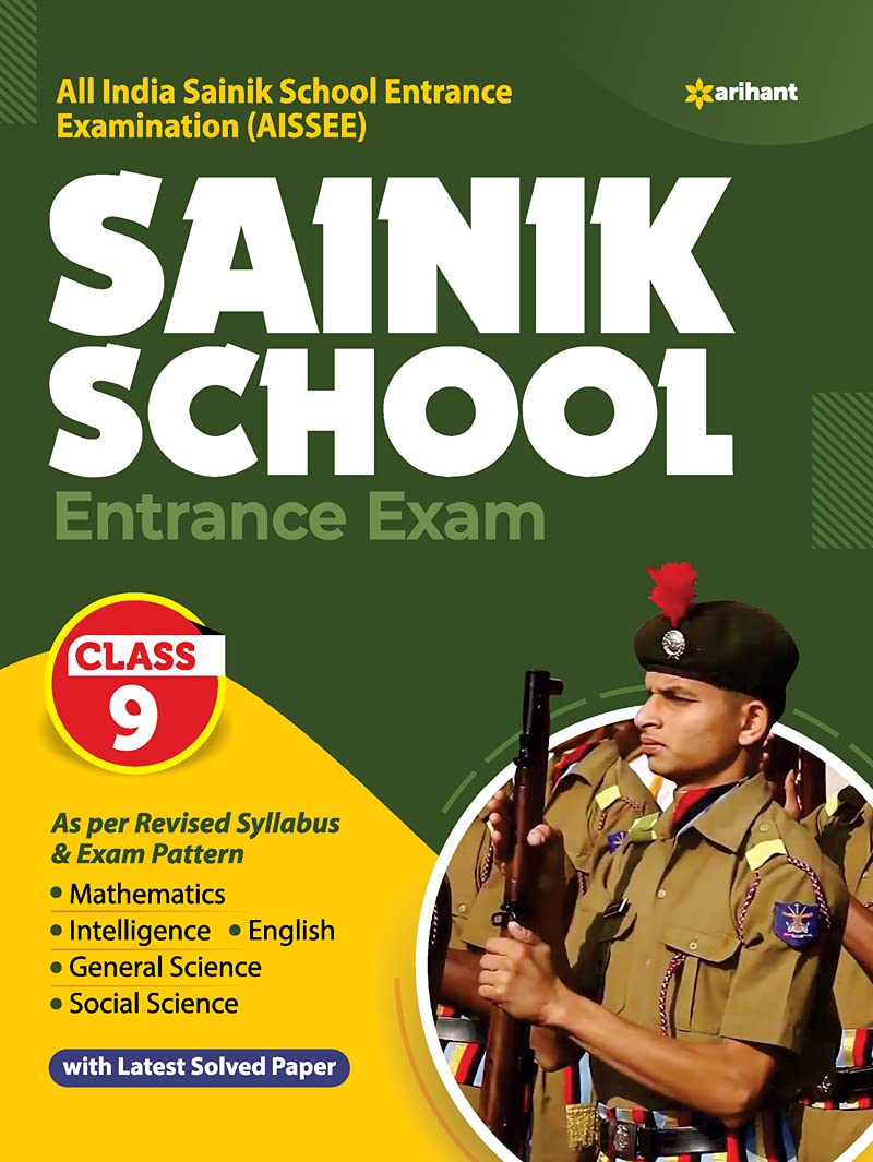 Arihant Sainik School Class 9 Entrance Exam Guide Complete Coverage Book With Latest Solved Papers English Medium