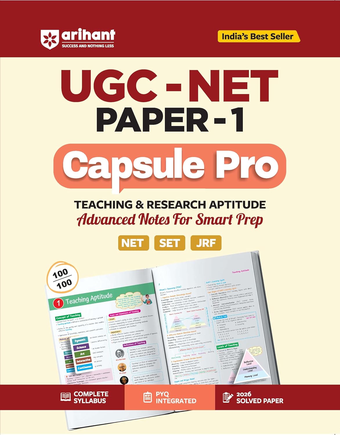 Arihant UGC-NET 2027 Paper-1 Capsule Pro Teaching and Research Aptitude Advanced Notes for Smart Prep English Medium