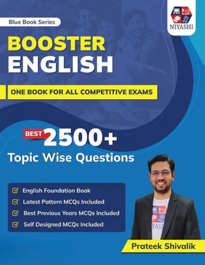 Blue Book Series Booster English Book for All Teaching Exams 2026 by Prateek Shivalik 2500+ Topic Wise Questions Latest Pattern MCQs One Book for All Competitive Exams