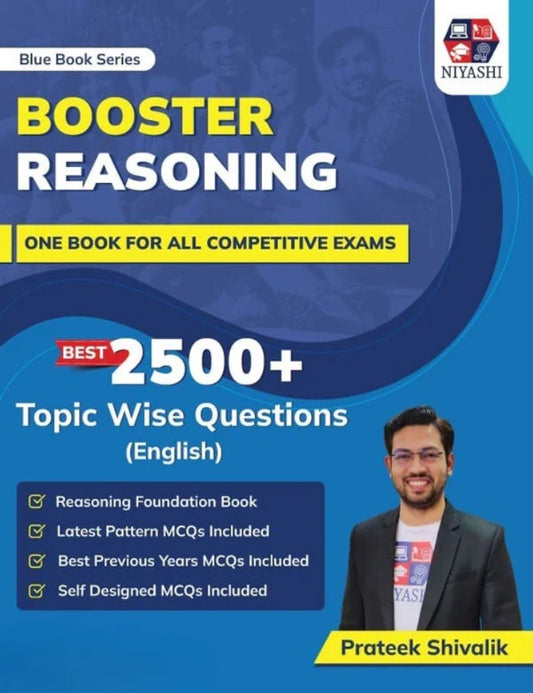 Blue Book Series Booster Reasoning Book for All Teaching Exams 2026 by Prateek Shivalik 2500+ Topic Wise Questions Latest Pattern MCQs For DSSSB CTET UPTET KVS PGT PRT TGT Exams English Medium
