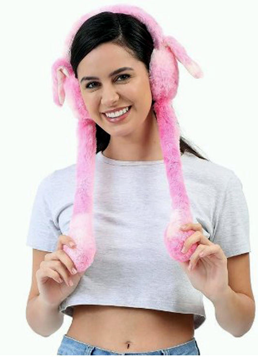 Trending Kids Winter Ear Muffs,Unicorn Rainbow & Rabbit Moving Ear Bunny Warmers with Chu Chu Sound/Soft Plush Hair Cover for Girls, Boys & Adults,Cute Winter Muffler Headband, Ka New Year Offer, Free Khatu Shyam Sticker