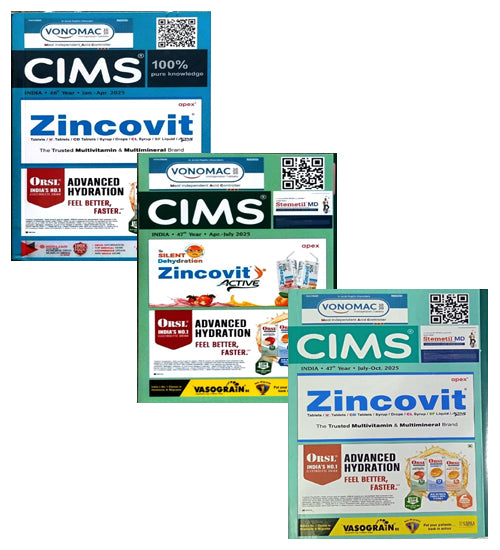 CIMS India Monthly 2025 Combo Set of 3 Books January-April 2025 and April-July 2025 and July-October 2025