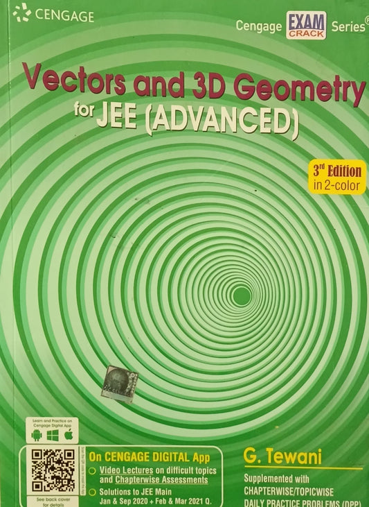 Cengage JEE Advanced Vectors and 3D Geometry By G Tewani 3rd Edition in 2-Color