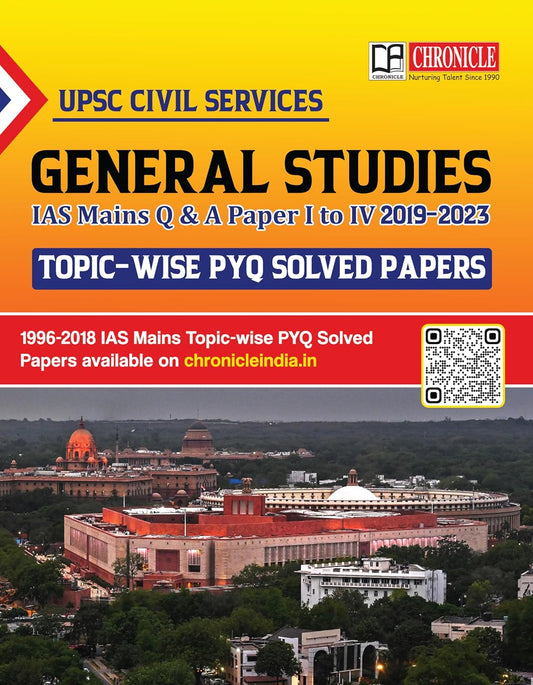 Chronicle IAS Mains General Studies Q and A Paper I to IV 2019 to 2023 Topicwise PYQ Solved Papers Book English Medium