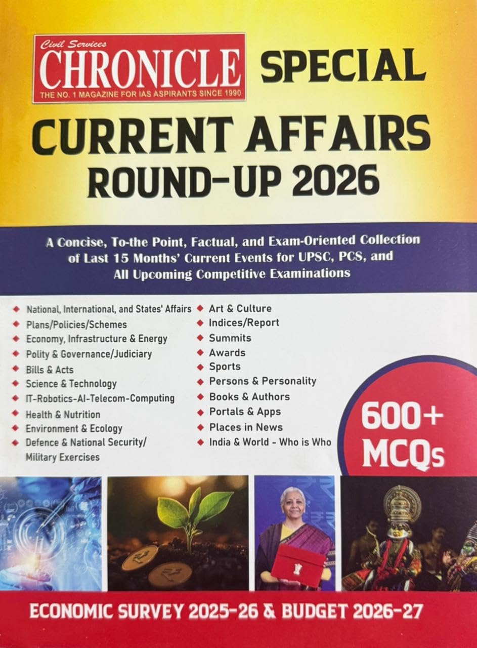 Civil Services Chronicle Current Affairs Round-Up 2026 Special January 2025 to March 2026 English Medium for All Competitive Exams