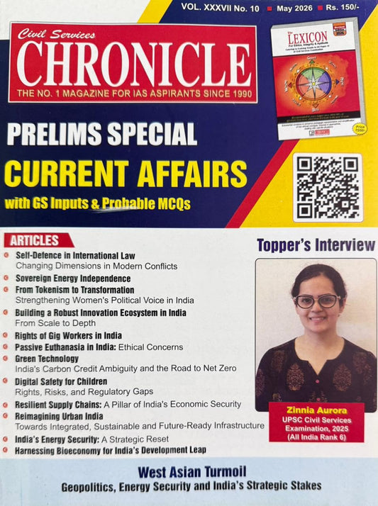 Civil Services Chronicle May 2026 English Monthly Magazine Prelims Special Current Affairs