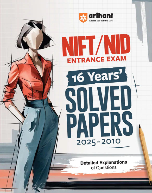 Arihant NIFT NID Entrance Exam 2026 16 Years Solved Papers 2010–2025 with Detailed Explanations Complete Preparation Guide With Free Hare ka Sahara Baba Shyam hamara Sticker