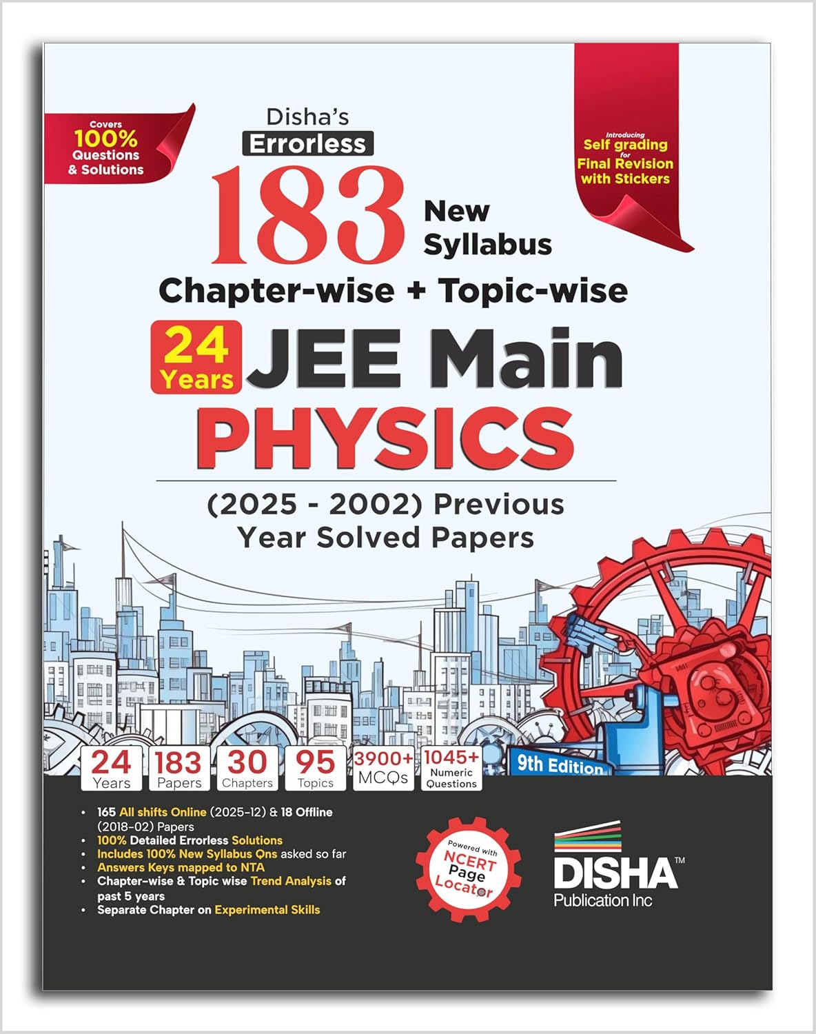 Disha 183 New Syllabus Chapterwise and Topicwise JEE Main Physics 2025 to 2002 Previous Year Solved Papers 9th Edition JEE Mains PYQ Book for 2026 100% Solutions