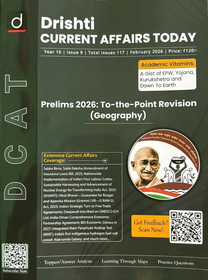 Drishti Current Affairs Today February 2026 Monthly Magazine English Medium Prelims 2026 To The Point Revision Geography