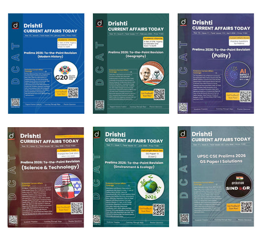 Drishti Current Affairs Today January February April May June July 2026 English Combo Set of 6 Monthly Magazine