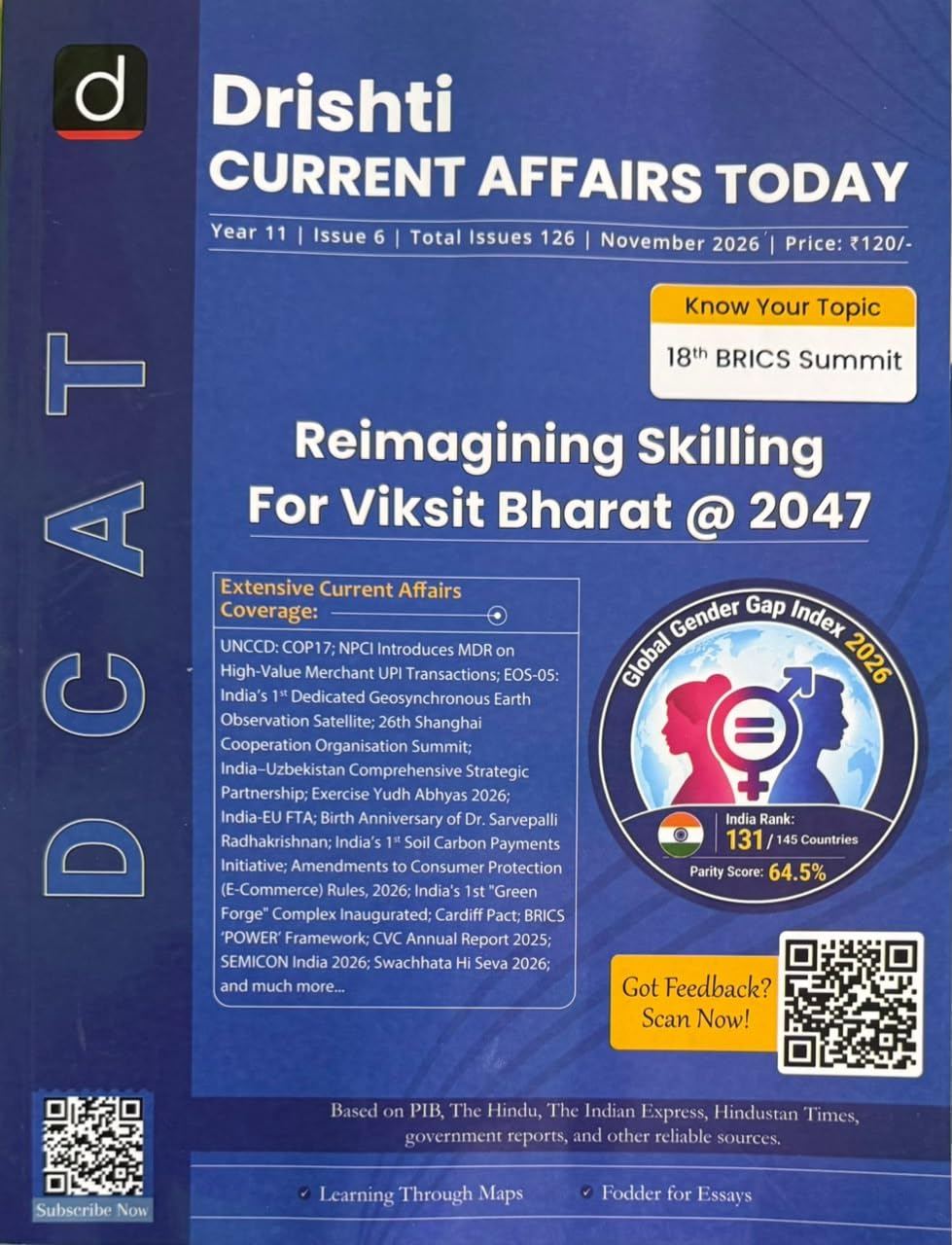 Drishti Current Affairs Today November 2026 Issue English Monthly Magazine Reimagining Skilling for Viksit Bharat @ 2047