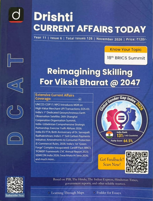 Drishti Current Affairs Today November 2026 Issue English Monthly Magazine Reimagining Skilling for Viksit Bharat @ 2047
