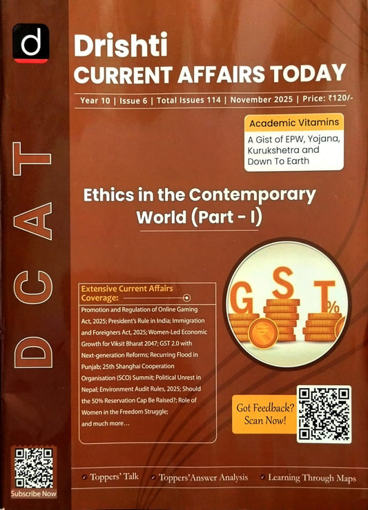 Drishti IAS Current Affairs Today November 2025 English Monthly Magazine Ethics in the Contemporary World Part-1 Special Issue