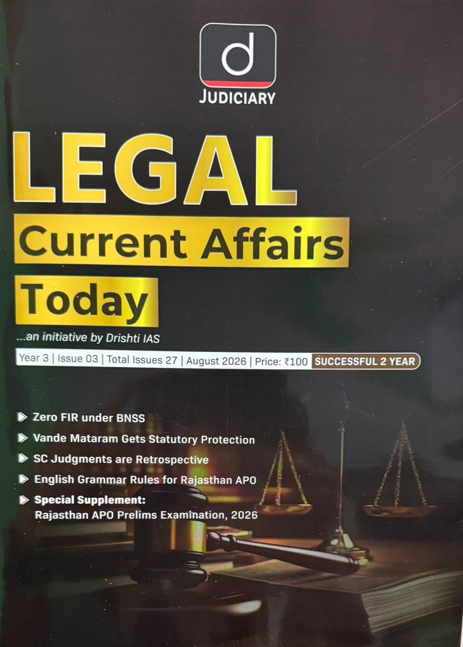 Drishti Judiciary Legal Current Affairs Today August 2026 English Monthly Magazine