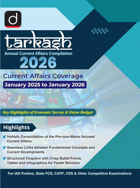 Drishti Tarkash Annual Current Affairs Compilation 2026 Coverage January 2025 to January 2026 English Medium for All Competitive Exams