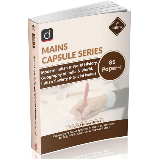 Drishti UPSC Books 2025 Mains Capsule Series GS Paper 1 7th Edition English Medium Modern Indian and World History Geography Indian Society and Book Comprehensive Question and Answer Format
keywords –