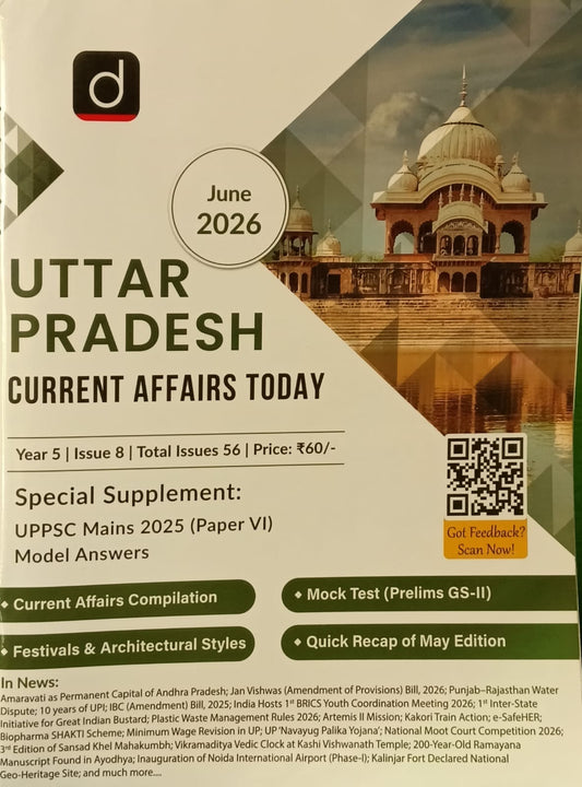Drishti Uttar Pradesh Current Affairs Today June 2026 English Monthly Magazine UPPSC Mains 2025 Paper VI Special Supplement