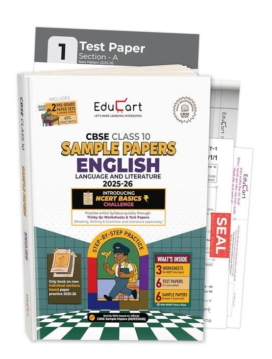 EduCart CBSE 2025-2026 Class 10 English Language and Literature Sample Papers Step By Step Practice