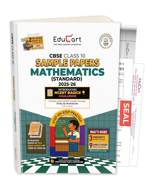 EduCart CBSE 2025-2026 Class 10 Mathematics Standard Sample Papers Step By Step Practice
