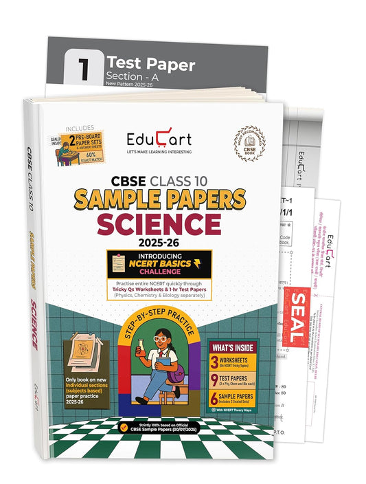 EduCart CBSE 2025-2026 Class 10 Science Sample Papers Step By Step Practice