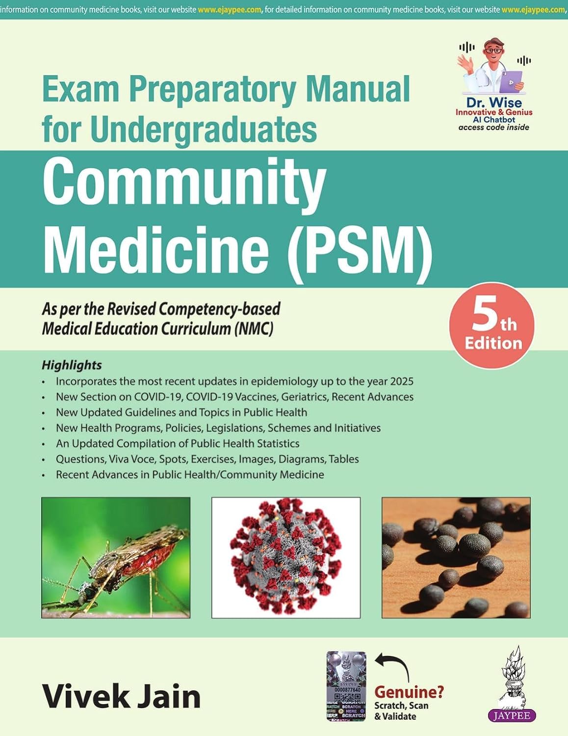 Exam Preparatory Manual for Undergraduates Community Medicine PSM By 5th Edition for MBBS Students NMC Competency Based Guide with Viva Voce Short Notes Spots and Practical Exam Exercises 