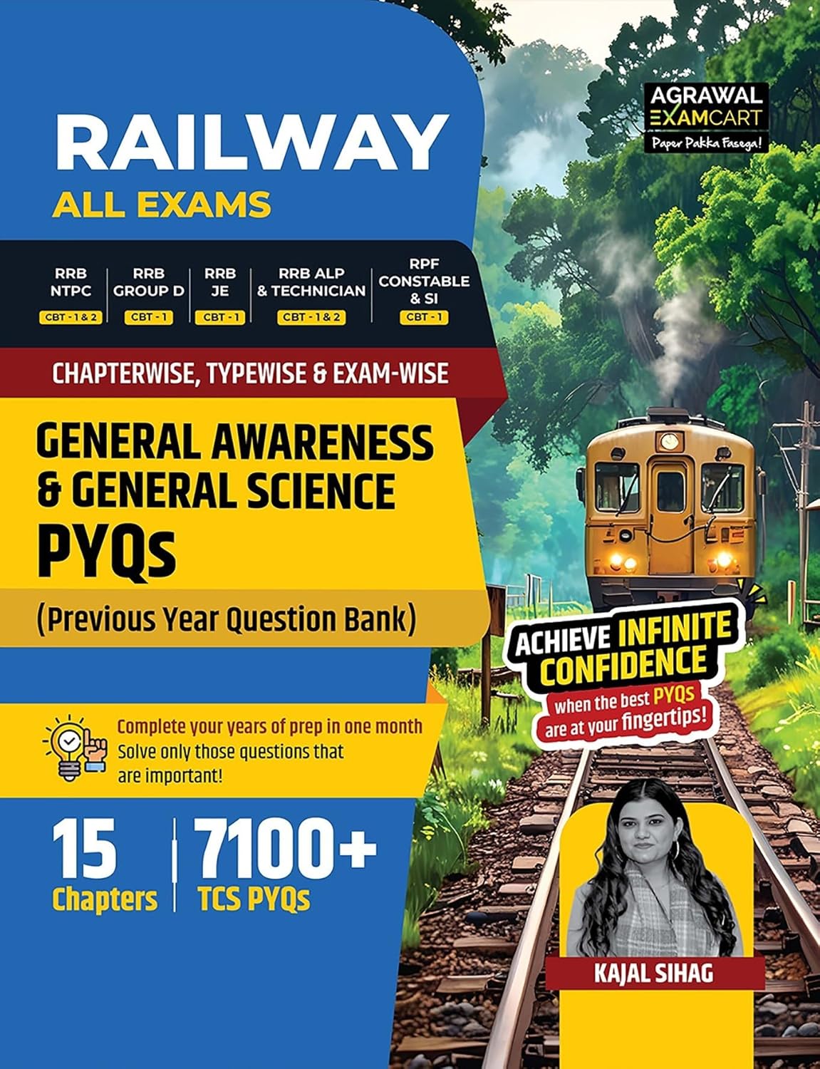Examcart All Railway Exams General Awareness and General Science PYQs Book 2026 By Kajal Sihag 15 Chapters and 7100+ Previous Year Question for All Exam RRB NTPC Group D etc
