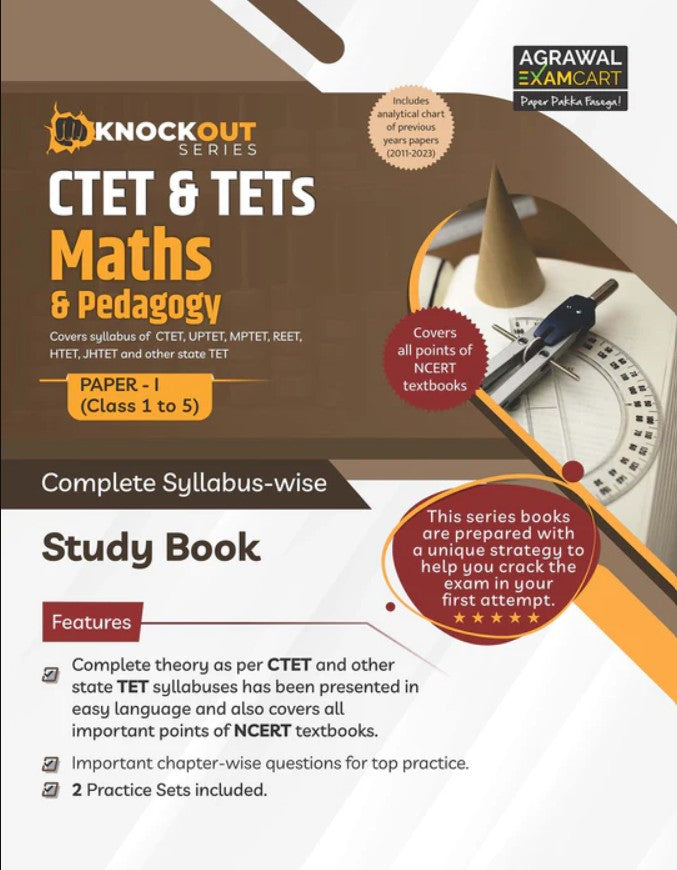 Examcart CTET and TETs Paper 1 Maths and Pedagogy Complete Syllabus wise Study Guide Textbook For 2026 Exam in English