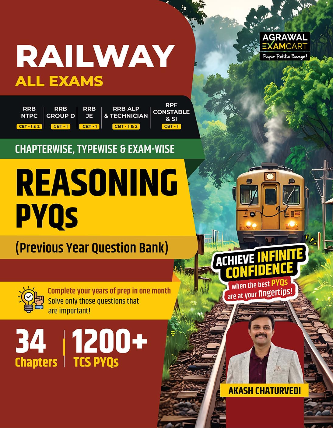 Examcart Railway Reasoning PYQs Book 2026 By Akash Chaturvedi Type ...