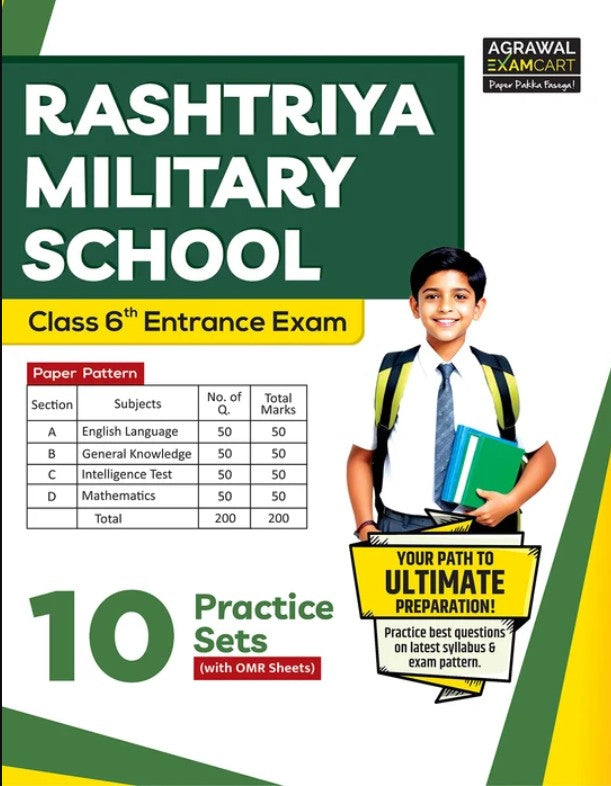 Examcart Rashtriya Military School RMS Class 6 Practice Sets Book In English for 2026 Exam