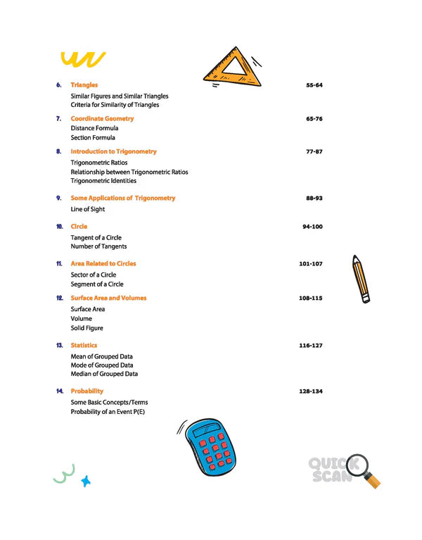 Arihant Quick Scan Mathematics CBSE Class 10 Fast Revision Notes for High Scores NCERT Theory Handwritten Notes Flow Charts And Tables 3D Images Based on Latest CBSE Syllabus With Free Khatu Shyam Sticker
