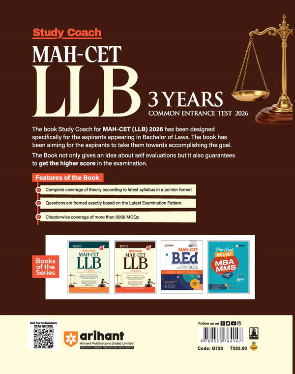 Arihant MAH CET LLB 3 Year Entrance Exam 2026 Study Coach 5000+ MCQs Concept Notes And 2025 Solved Papers Complete Preparation Guide With Free Hare ka Sahara Baba Shyam hamara Sticker