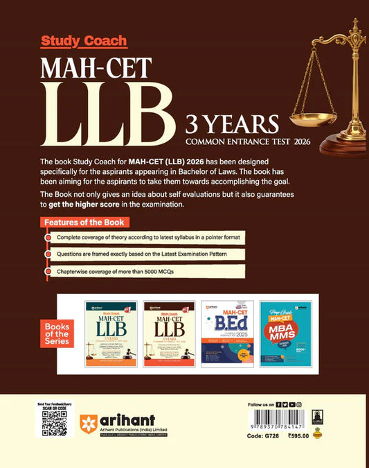Arihant MAH CET LLB 3 Year Entrance Exam 2026 Study Coach 5000+ MCQs Concept Notes And 2025 Solved Papers Complete Preparation Guide With Free Hare ka Sahara Baba Shyam hamara Sticker